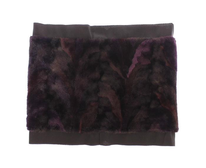 Dolce & Gabbana 100% Mink Fur with silk lining scarf in purple