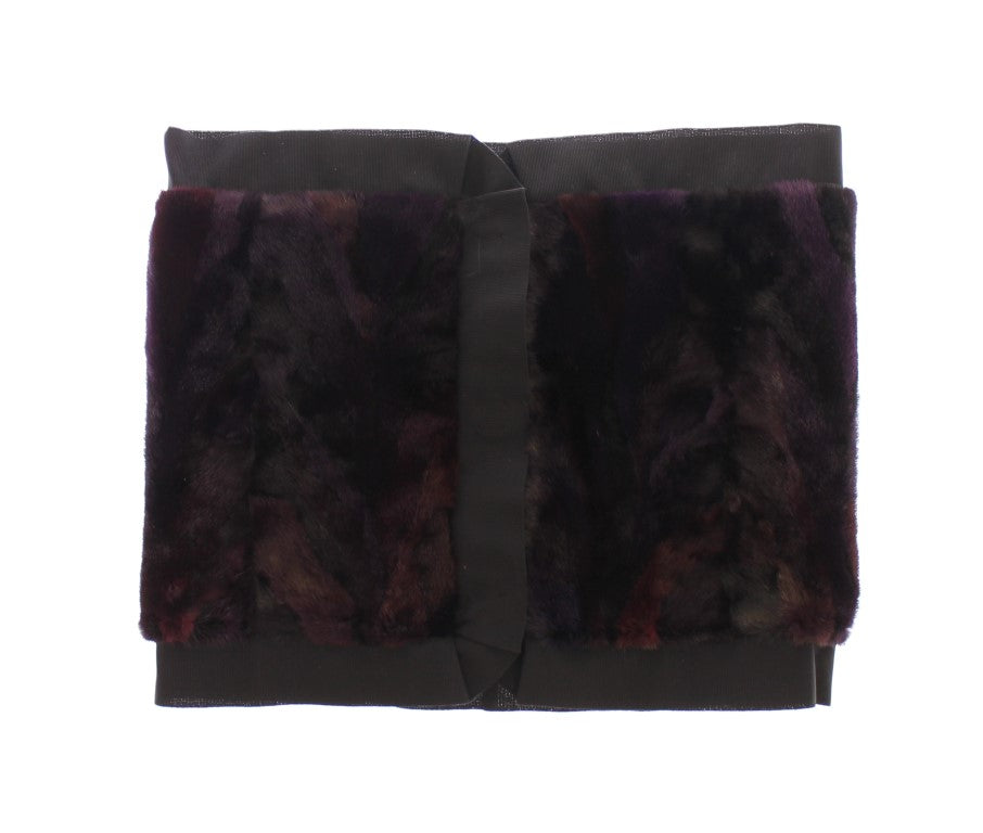 Dolce & Gabbana 100% Mink Fur with silk lining scarf in purple — view 2