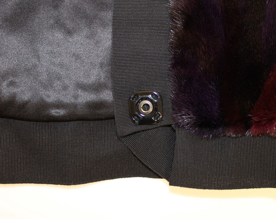 Dolce & Gabbana 100% Mink Fur with silk lining scarf in purple — view 4