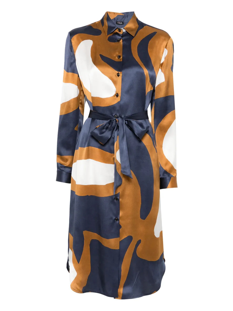 Kiton Silk 100% dress in navy