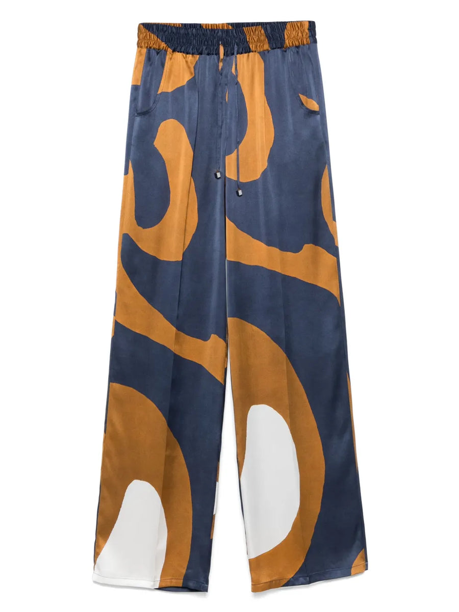Kiton Silk 100% trousers in navy