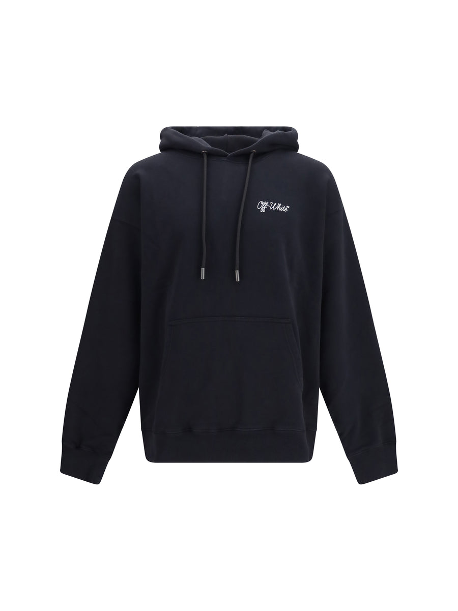 Skate Hoodie Script Logo Black Cotton Sweatshirts