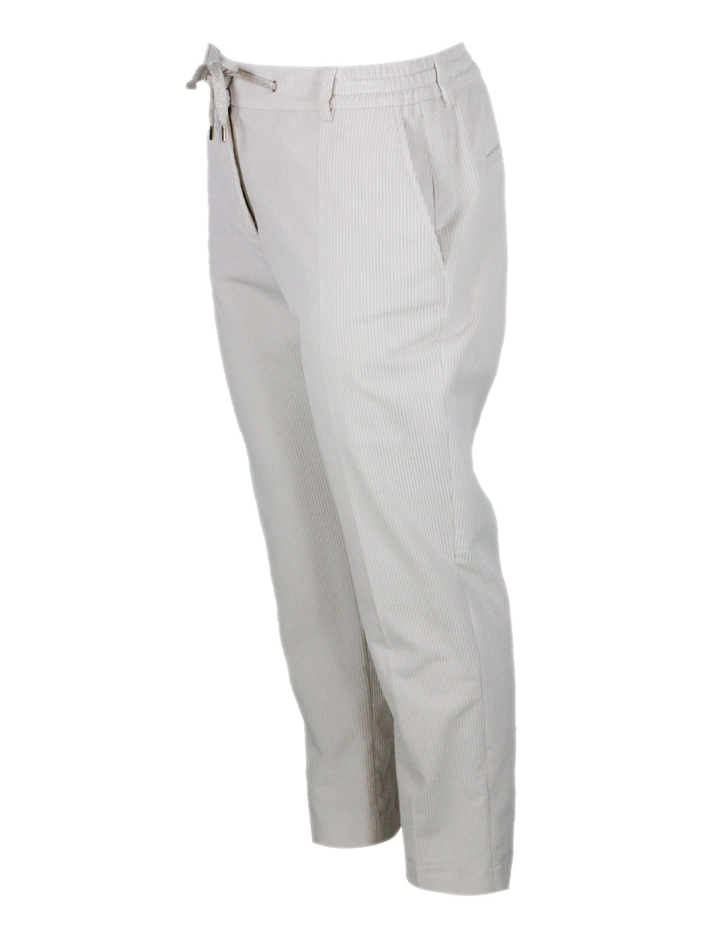 Eleventy Trousers Ivory 100co