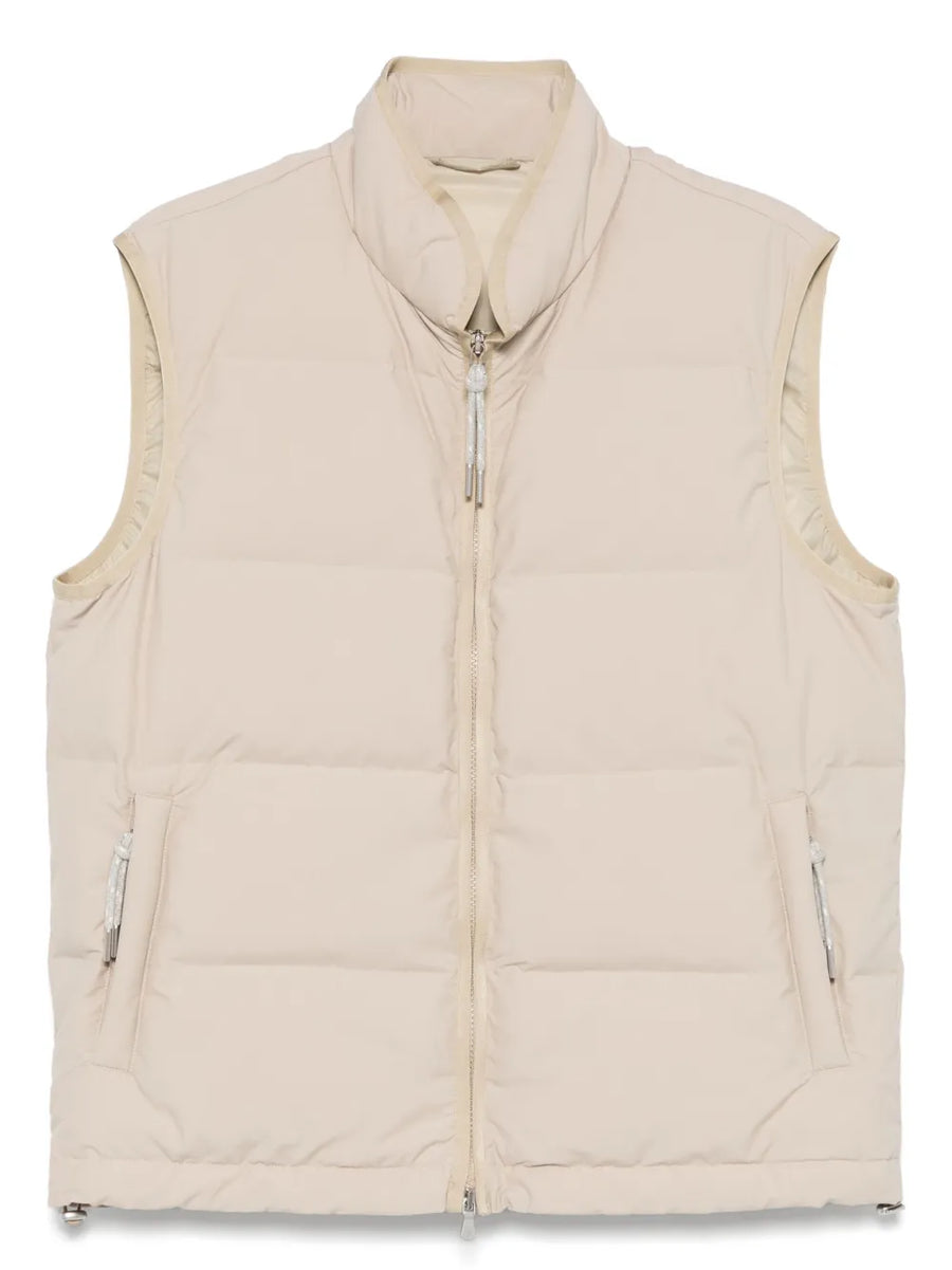 Eleventy Outer: Wool 64% gilet in beige