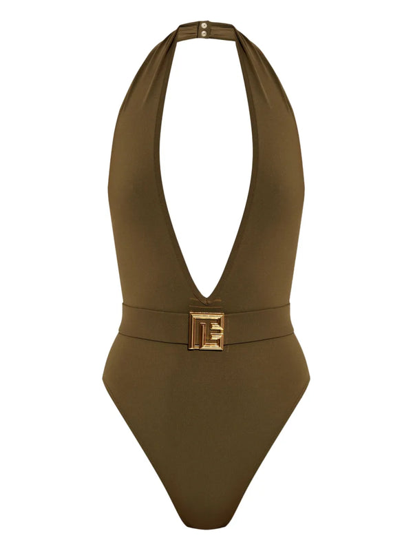 Balmain Polyester 84% swimsuit in olive