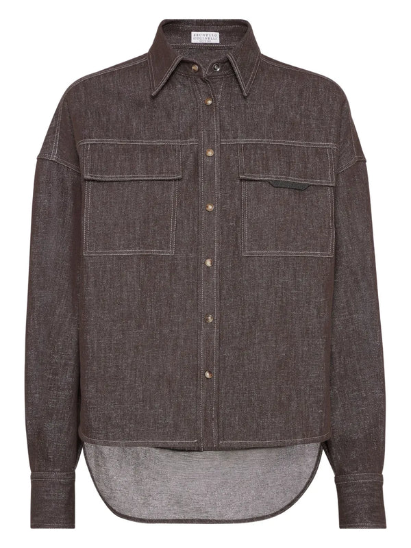 Brunello Cucinelli Cotton 60% shirt in brown