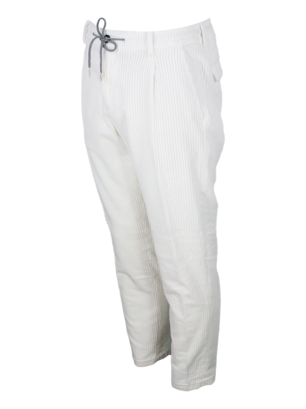 Eleventy Trousers White 100co