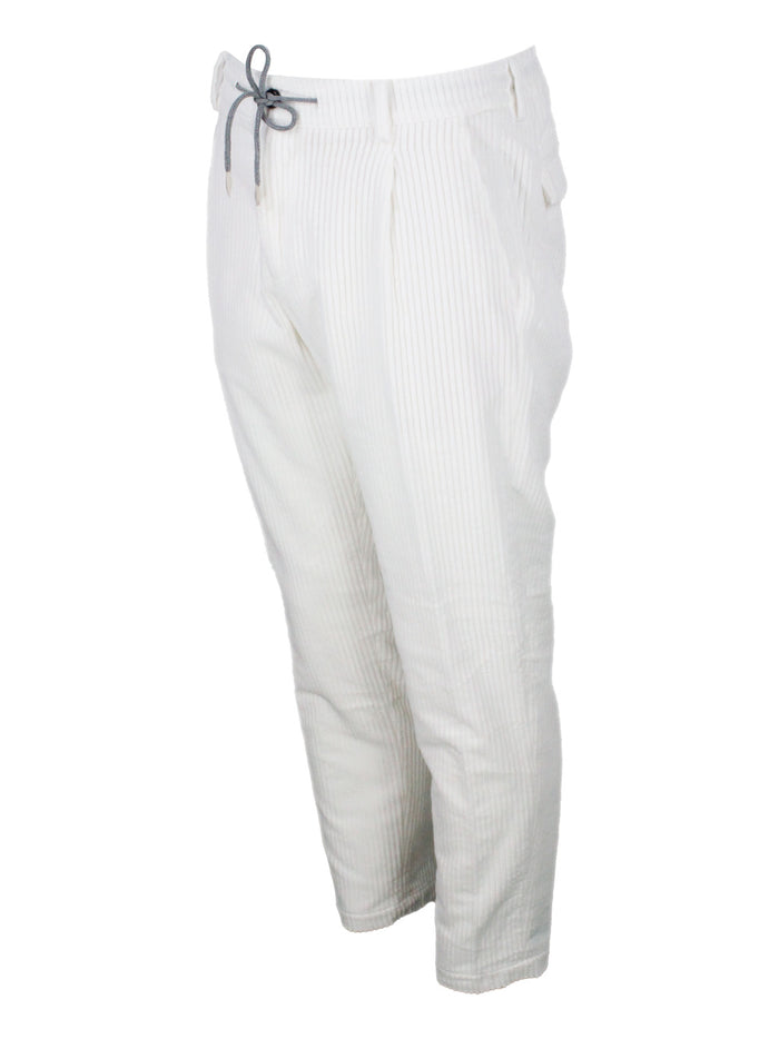 Eleventy Trousers White 100co