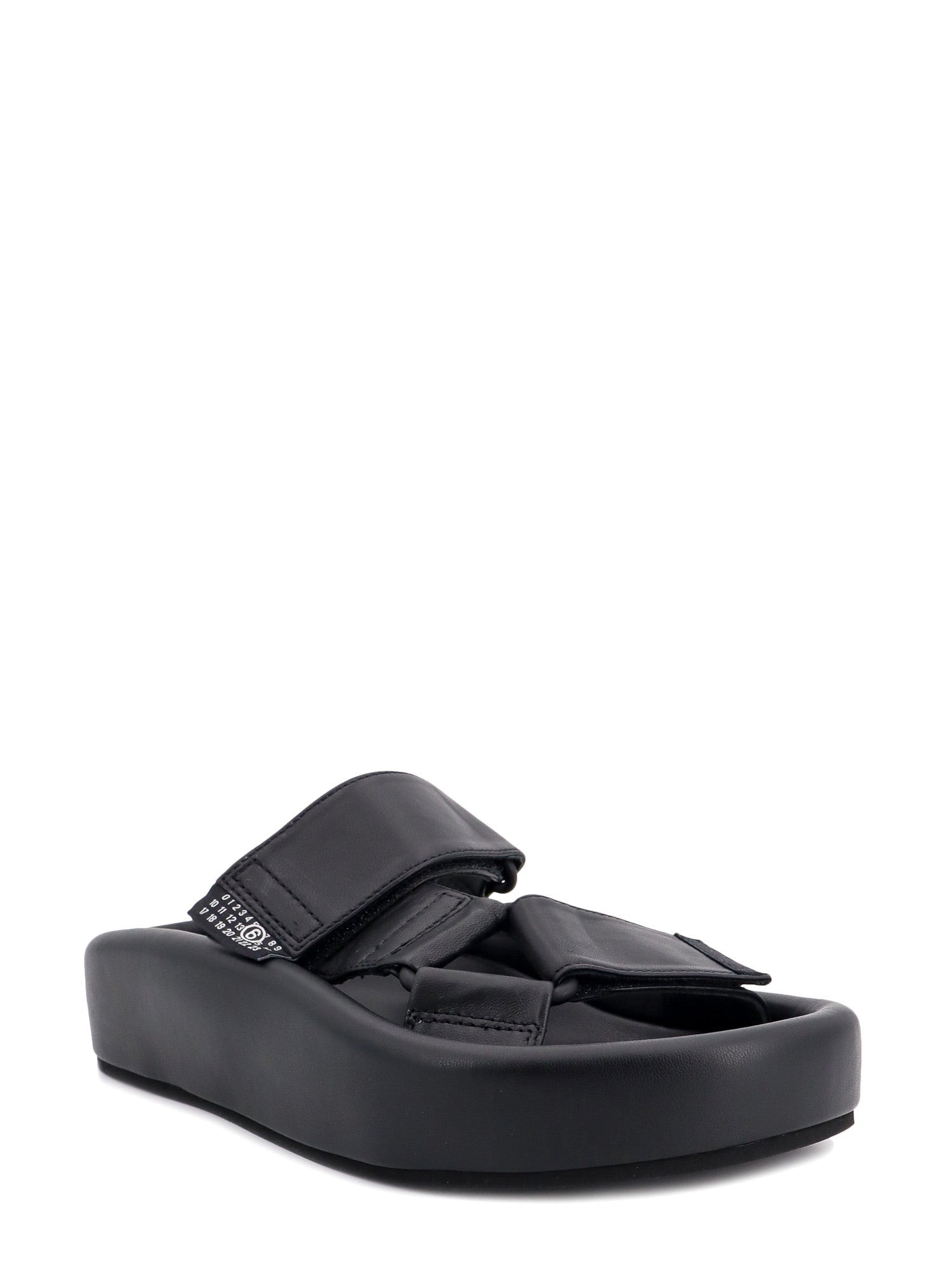 MM6 Maison Margiela Sandals Black Pelle/pelle Pu