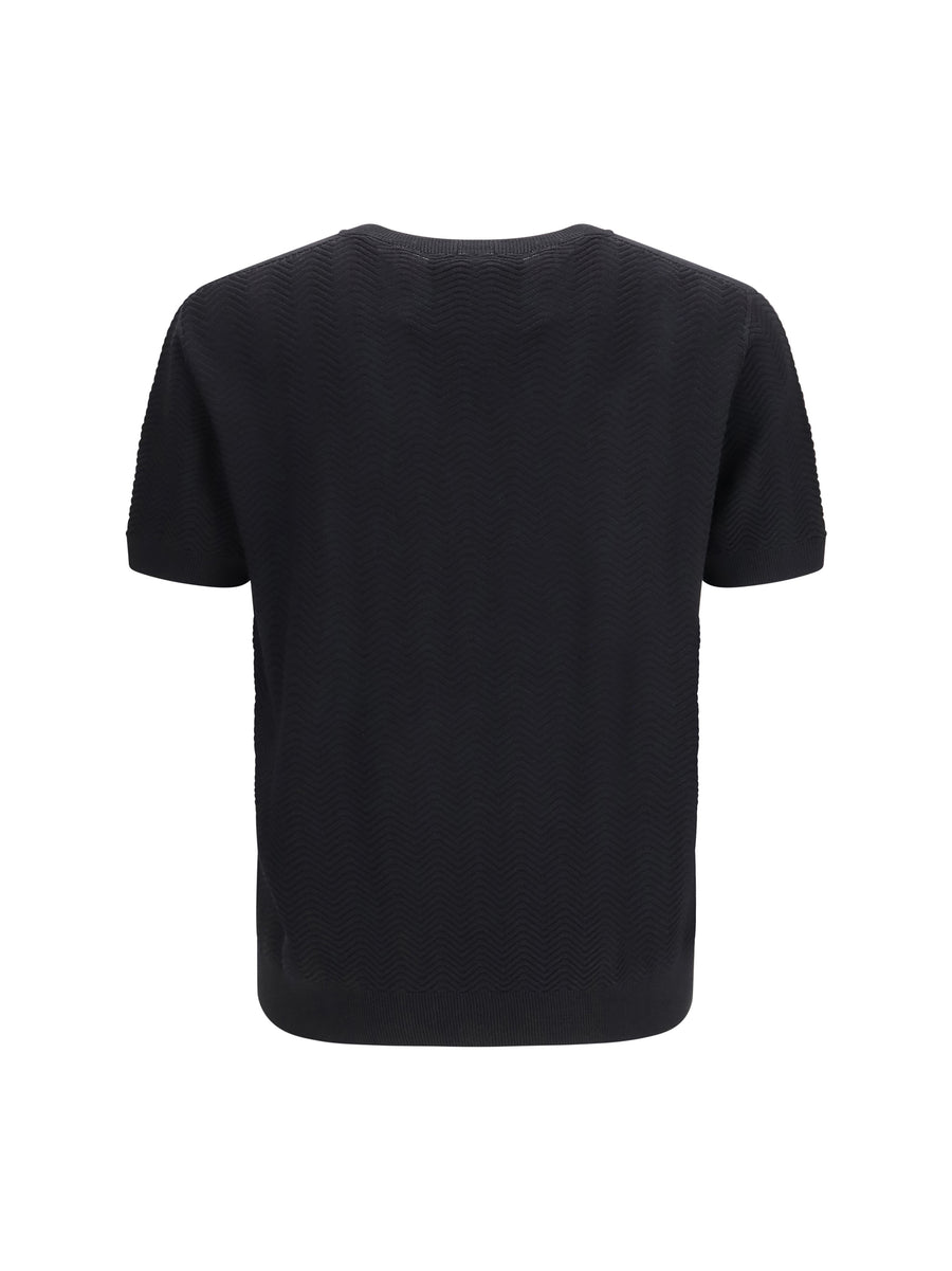 Sweater Short-Sleeve Cotton-Silk Black