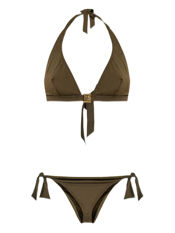 Balmain Polyamide 84% bikini set in olive green