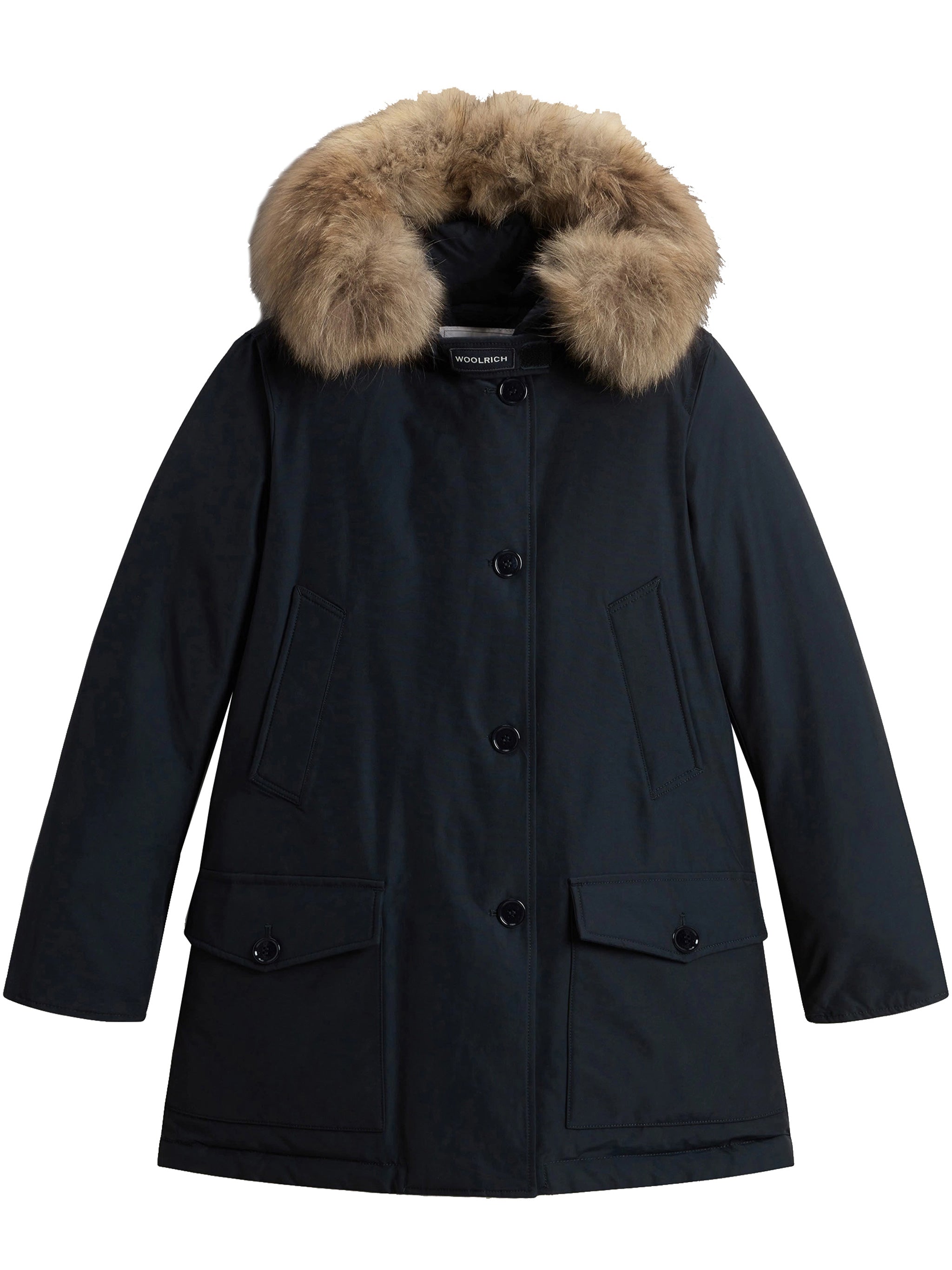 Arctic Detachable Fur Parka Blue Co Pa Cappotto