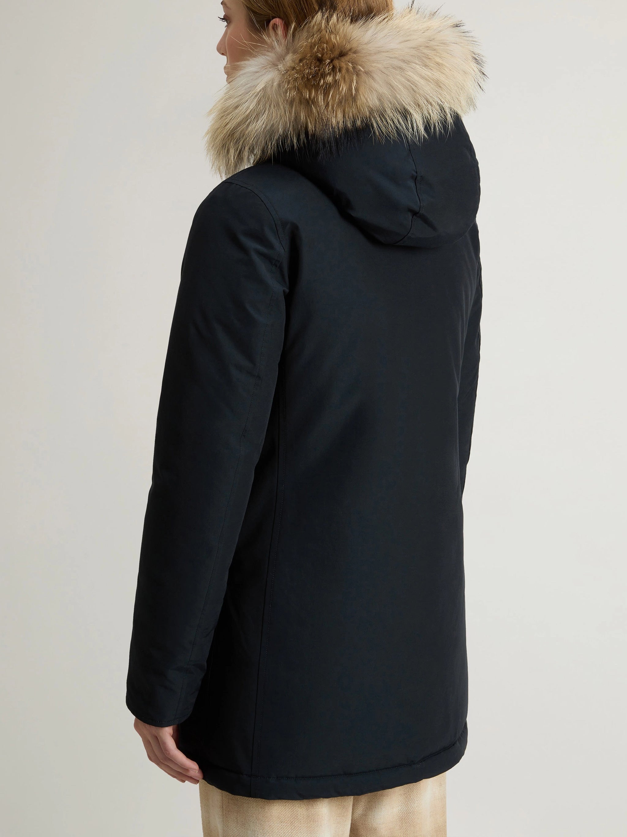 Arctic Detachable Fur Parka Blue Co Pa Cappotto