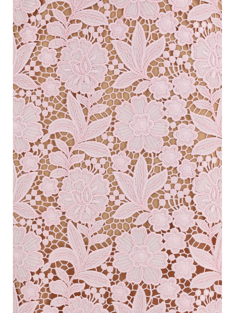 Midi Lace Skirt Pink Polyester