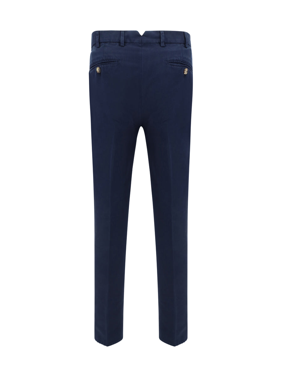 Pants Dyed Cotton Navy Trousers