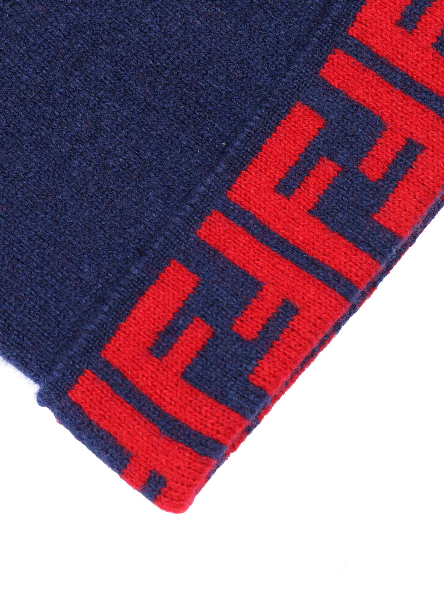 Reversible Beanie Blue Wool Cashmere Polyamide Hat