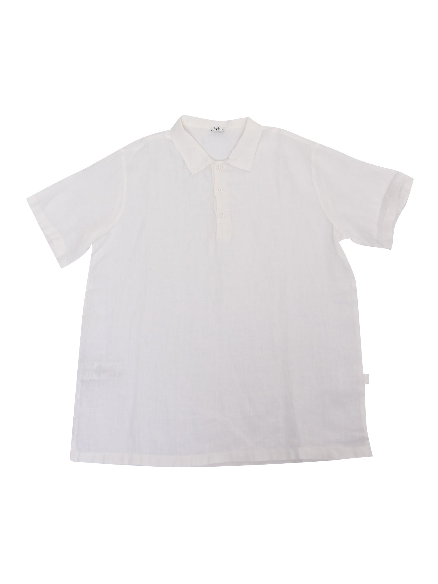 SHORT SLEEVED POLO White Linen Sleeves