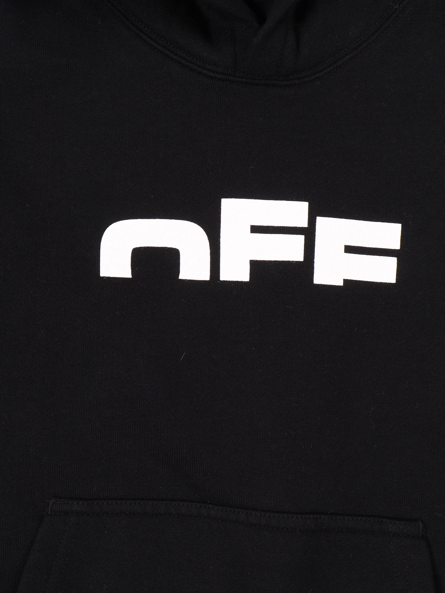Type Logo Hoodie Black - White Sweatshirt