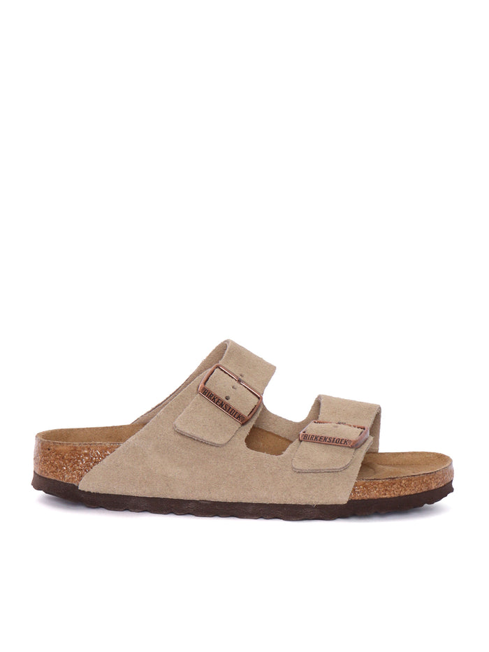 Arizona taupe, Suede Leather Tortora Sole In Eva Sandal