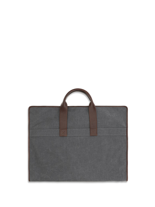 Garment Bag Techno Fabric Leather Medium Grey/burgundy Polyester Accessory