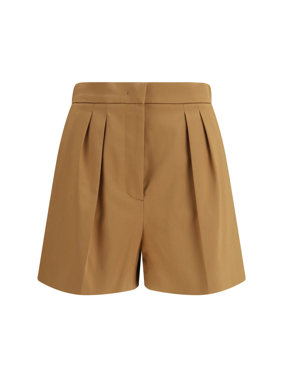 Max Mara 97% Cotton shorts in beige