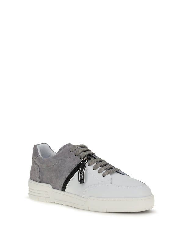 Leather Sneakers Grey-White-Black Grey/white/black Trainers