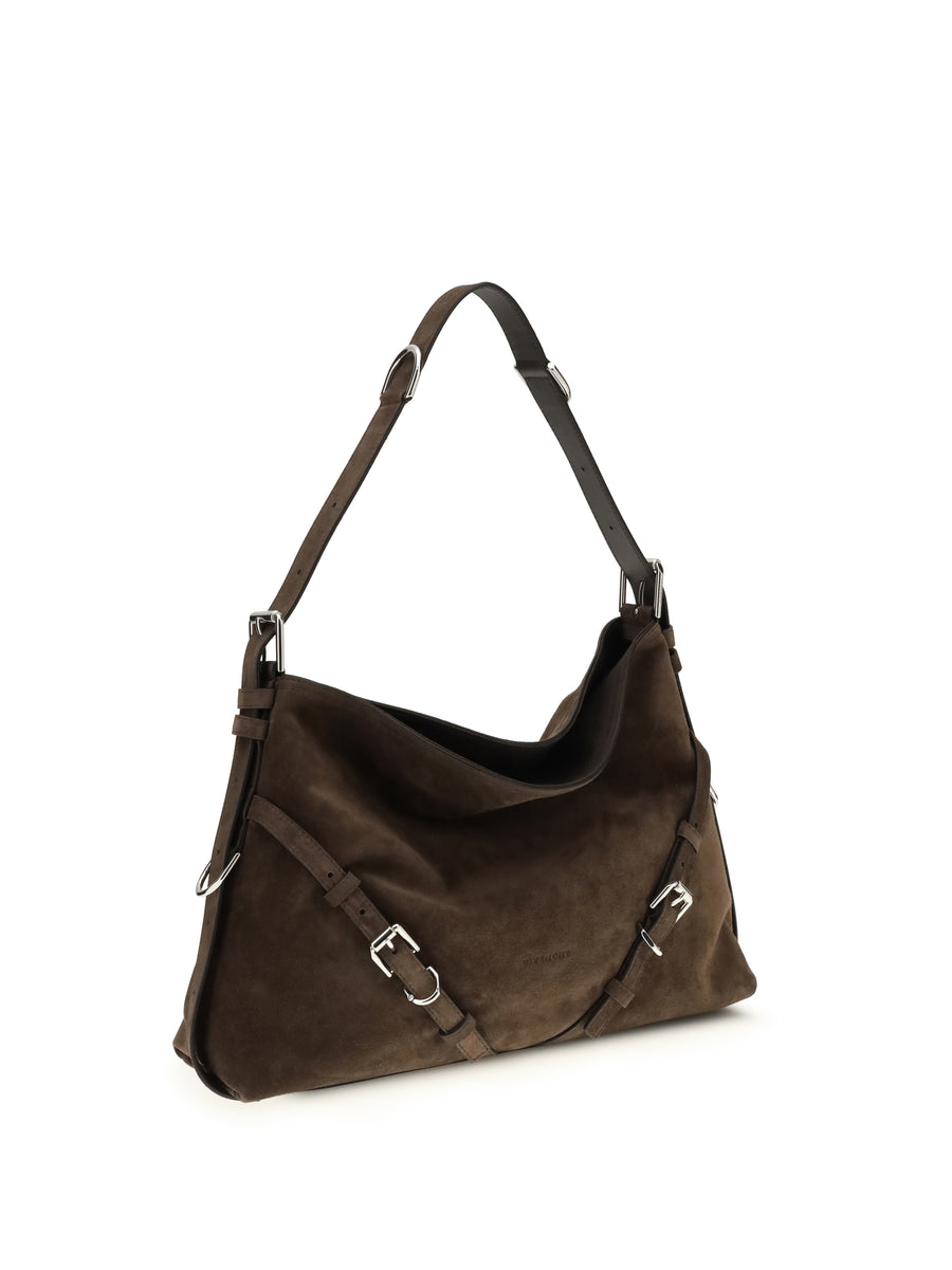 Shoulder Bag Voyou Ebony Brown Calf Suede