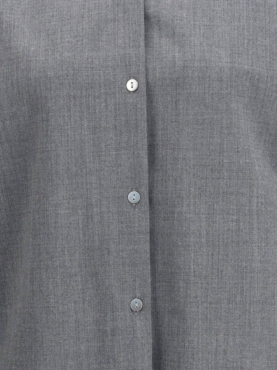 Shirt Classic Collar Medium Grey Polyester