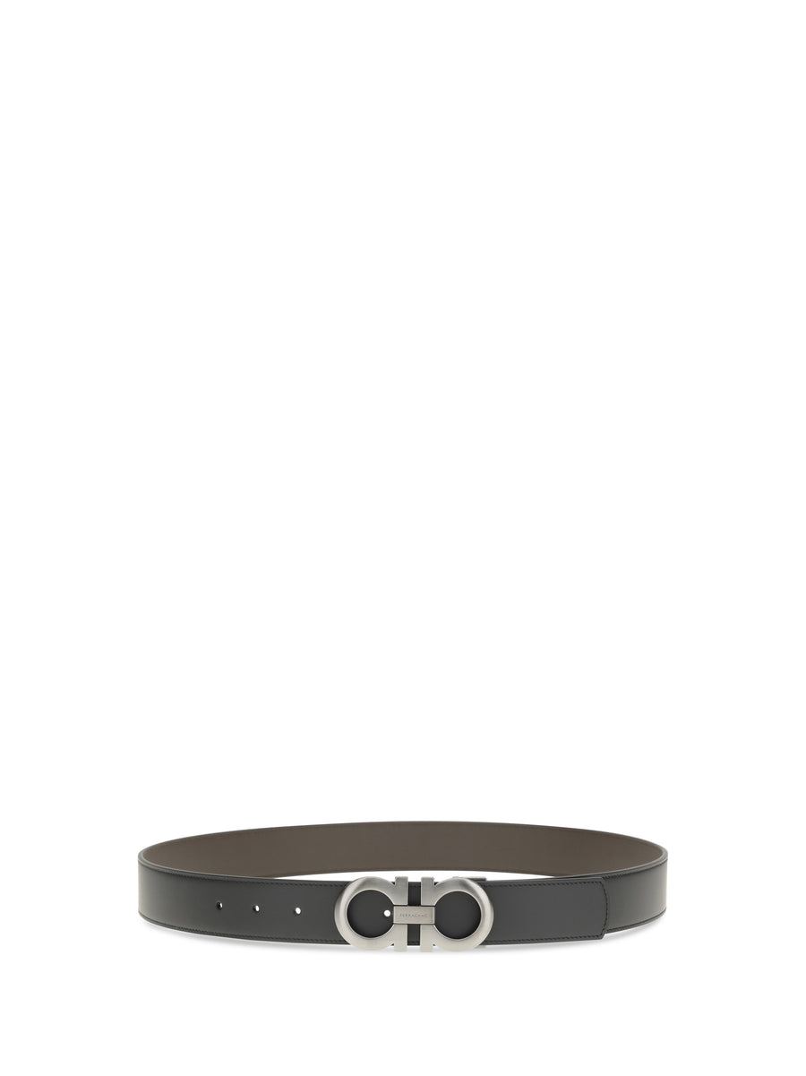 Belt Double Black Leather Calf