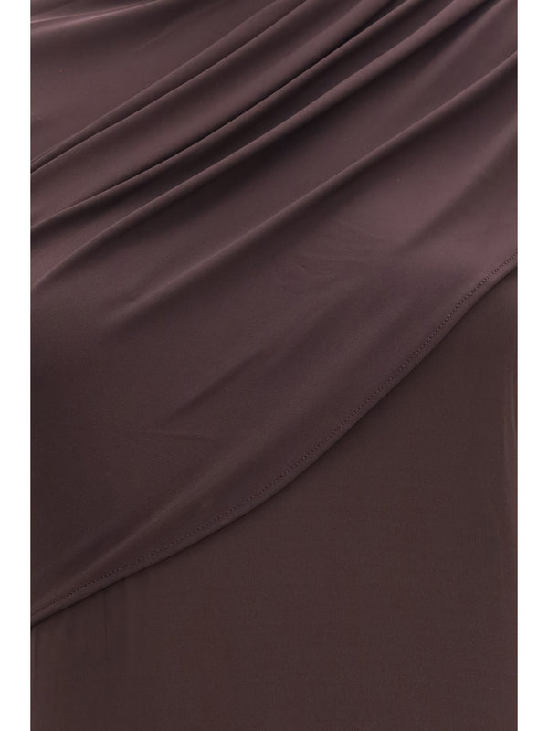 Dress Twist Burnt Red Viscose