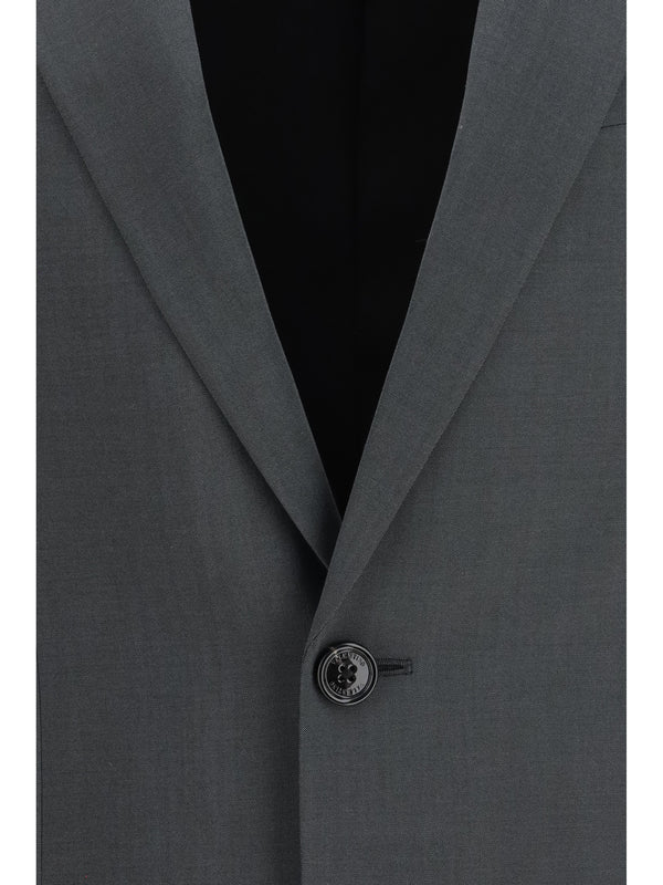 Jacket Single-Breasted Wool-Mohair Grey Merino Wool