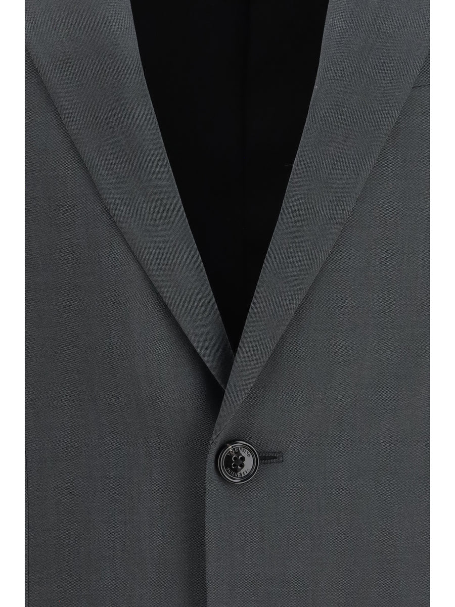 Jacket Single-Breasted Wool-Mohair Grey Merino Wool