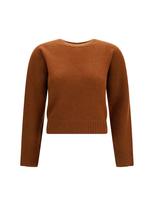 Sweater Cashmere And Silk Hazelnut Tops
