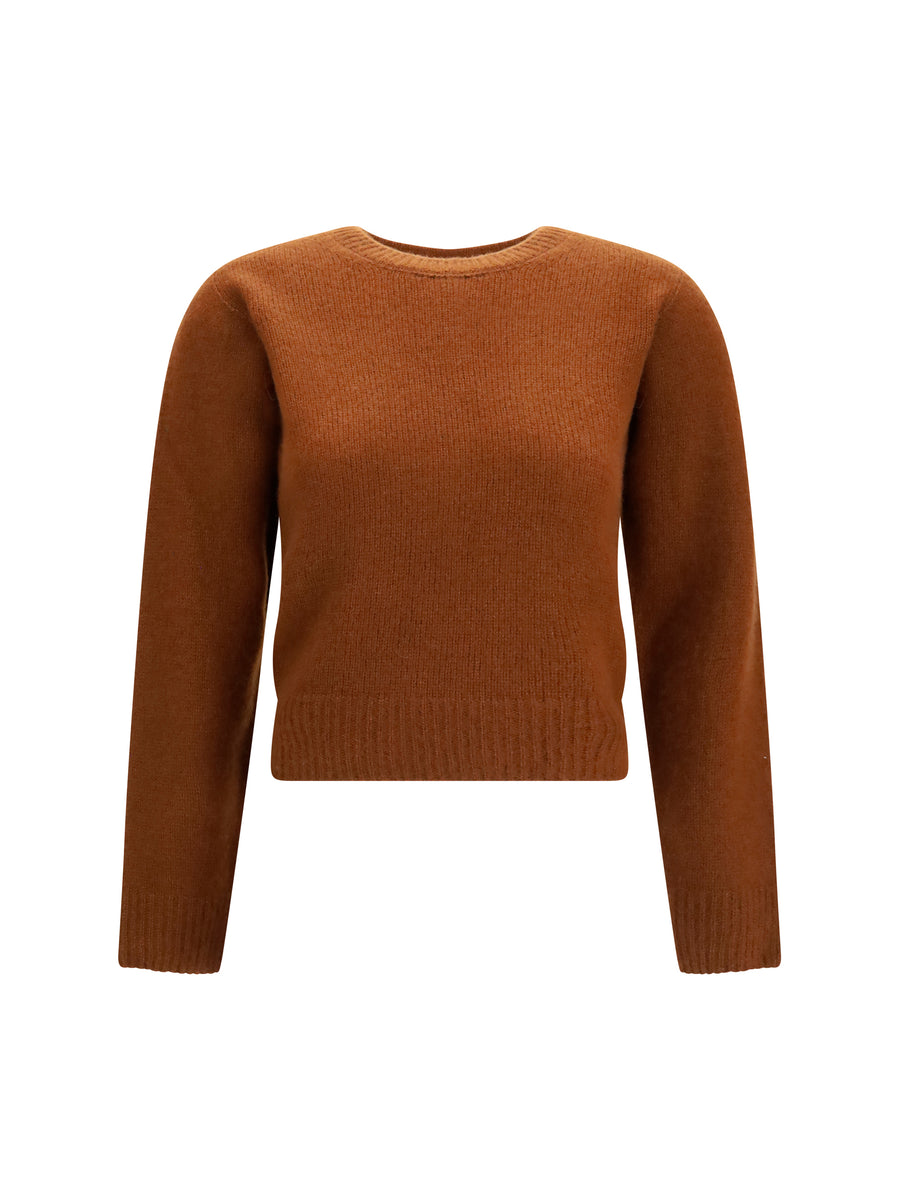 Sweater Cashmere And Silk Hazelnut Tops