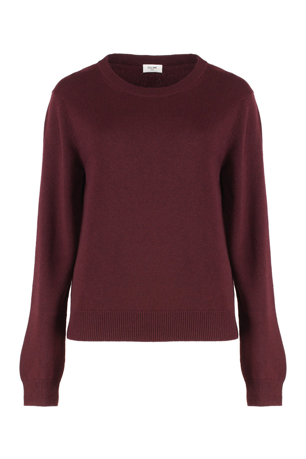 Crew-Neck Cashmere Sweater Burgundy