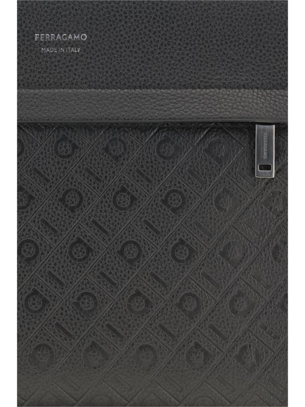 Pouch Monogram Black Calfskin Calf Leather Shoulder Bags