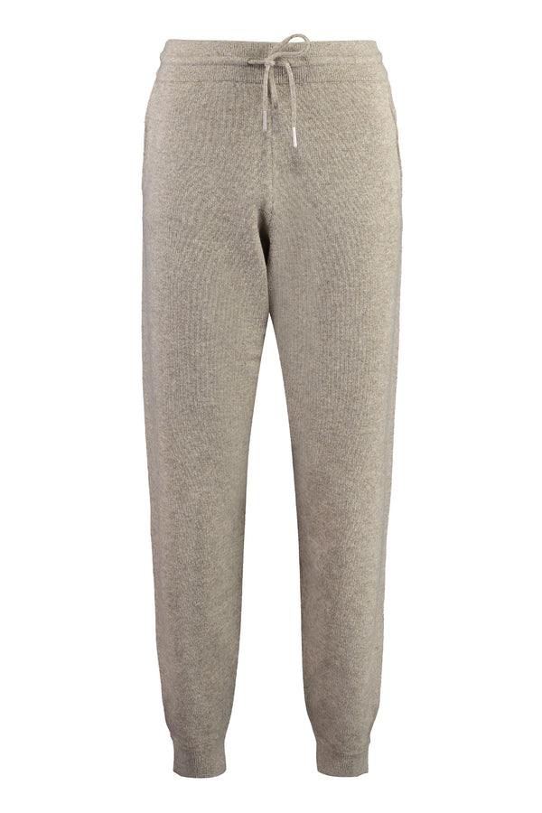 Triomphe Wool-Cashmere Jogging Trousers Beige Track Pants