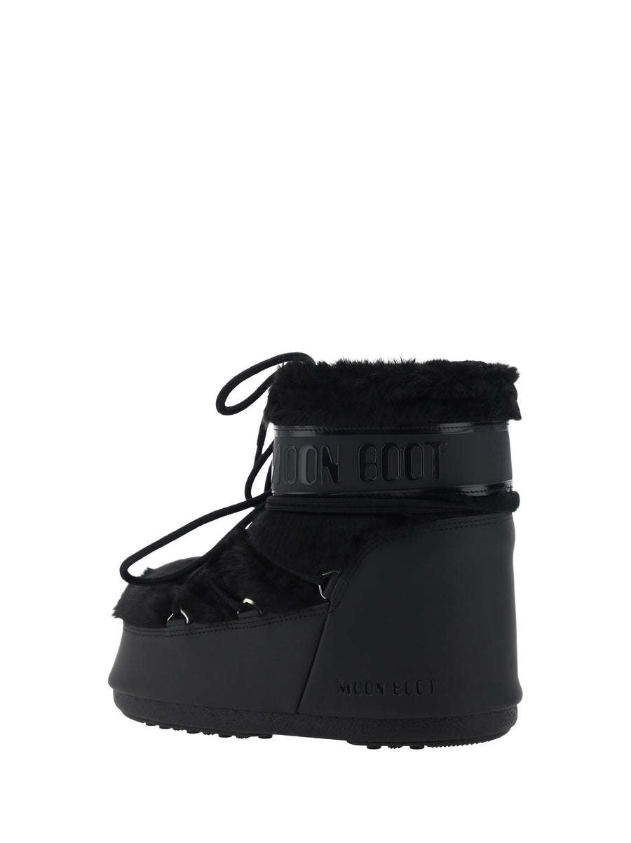 Icon Low Faux Fur Boots Black Upper: Modacrylic