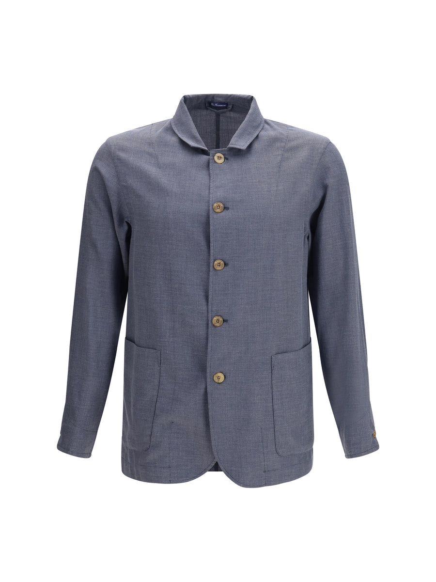 Finamore 58% Fleece Wool Ovis Aries; 26% Cotton; 16% Silk jacket in gray