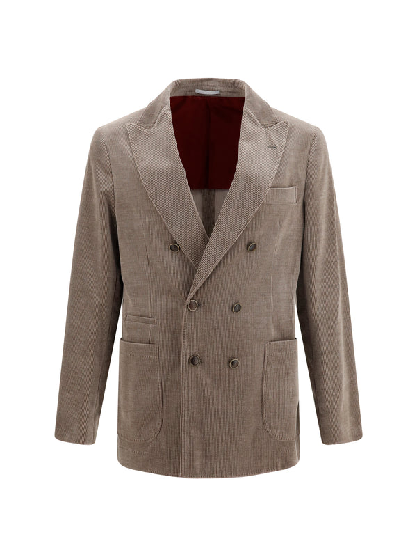 Brunello Cucinelli 91% Cotton blazer in gray