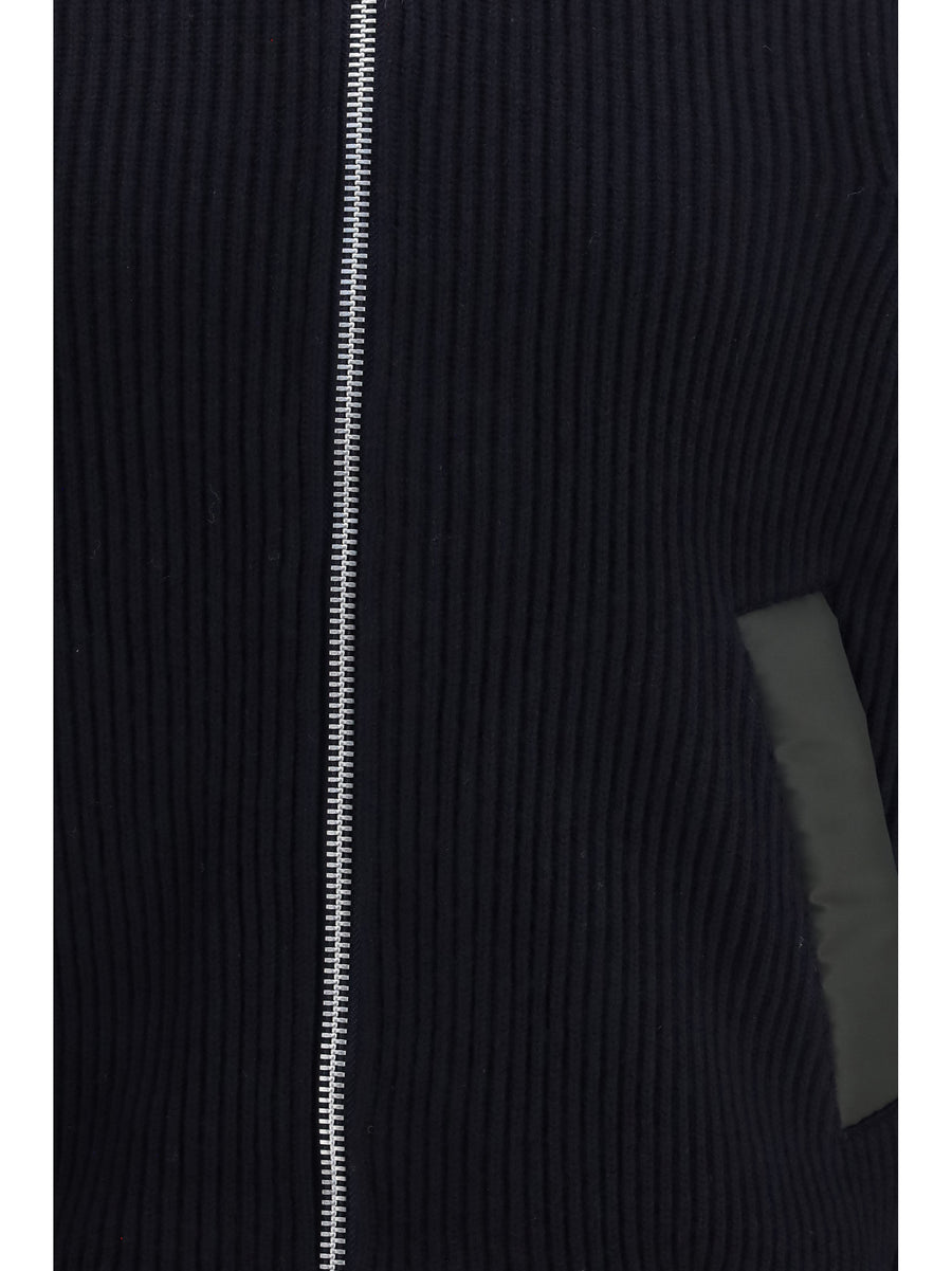 Ribbed Sweater Navy-Dark Khaki Navy/dark Wool Jacket