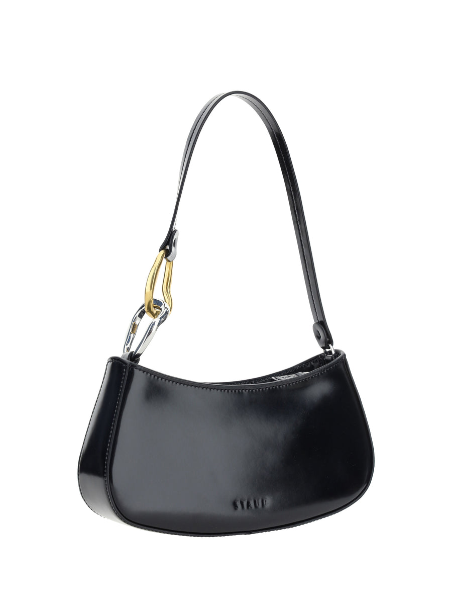 Ollie Calf Leather Shoulder Bag Black