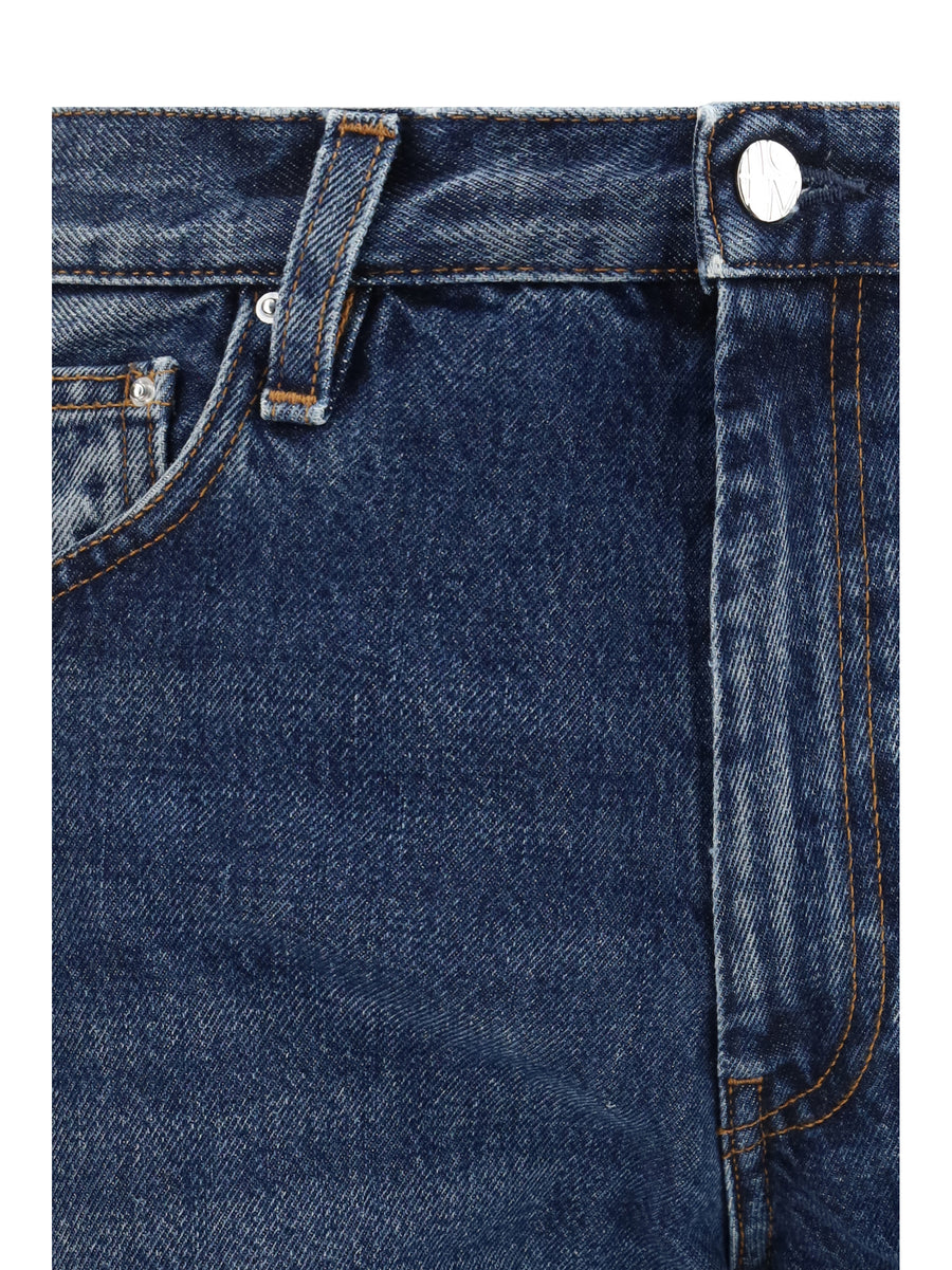 Jeans Twisted Seam Washed Blue Cotton