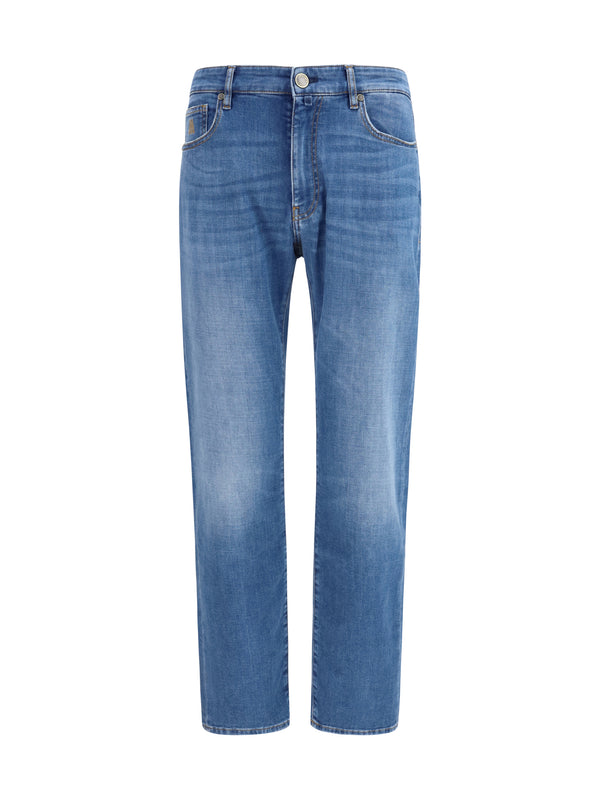 Moorer 92% Cotton; 8% Elastane jeans in blue
