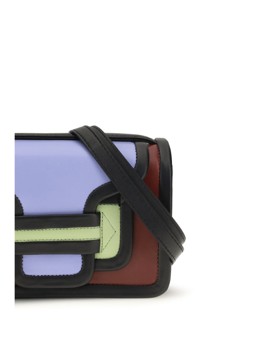 Shoulder Bag Alpha Calf Leather Carmine-Black Carmine/black/multicolour