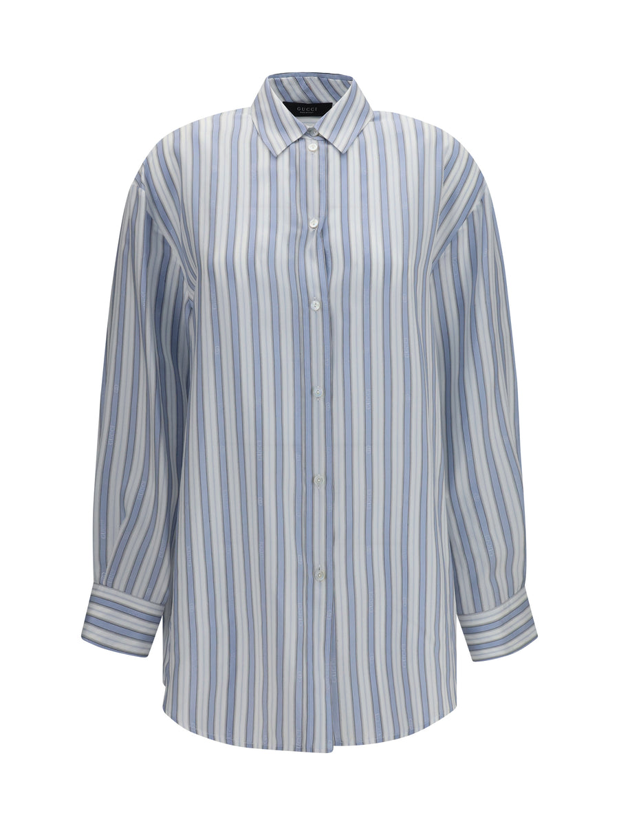 Baiadera Silk Jacquard Shirt Azure/white/mc