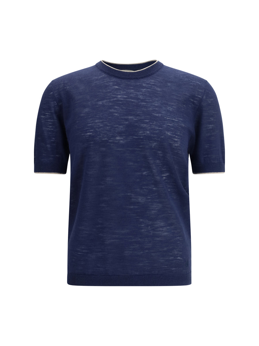 Brooksfield 55% Linen sweater in navy
