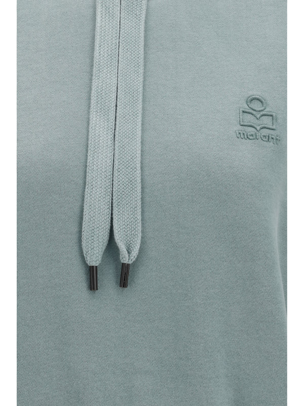 Hoodie Salmy Logo Sage Cotton Sweatshirts