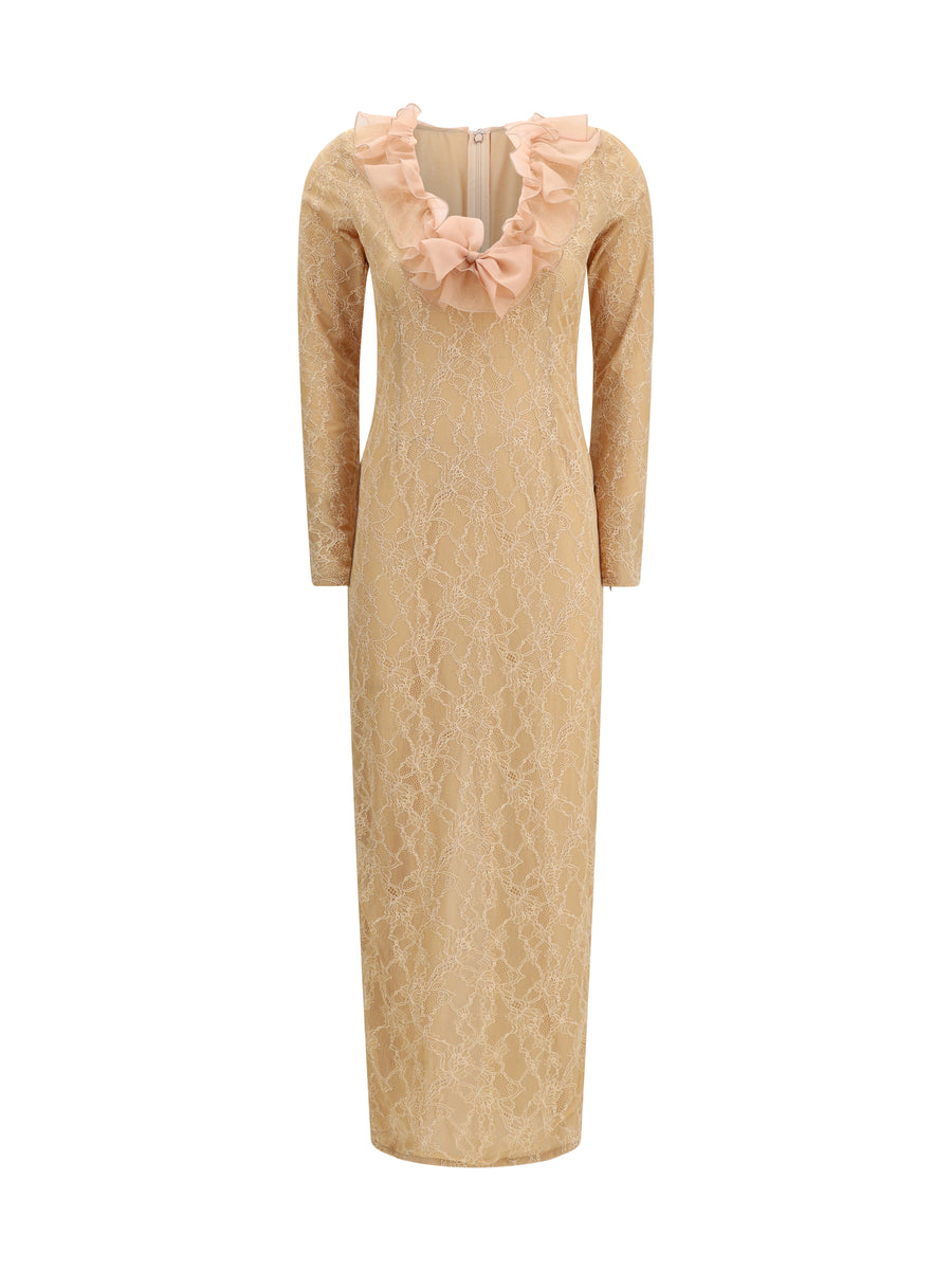 Alessandra Rich 80% Polyamide evening dress in beige