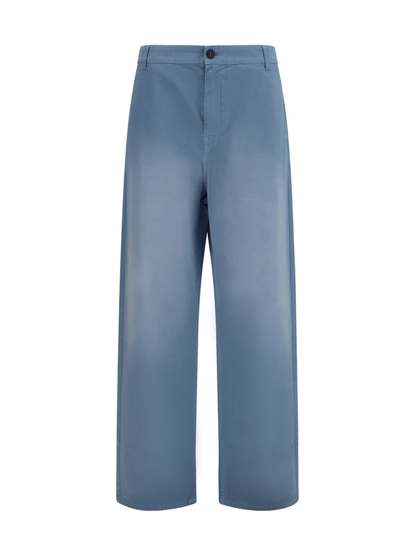 Garment-Dyed Wide-Leg Trousers Astrale Cotton